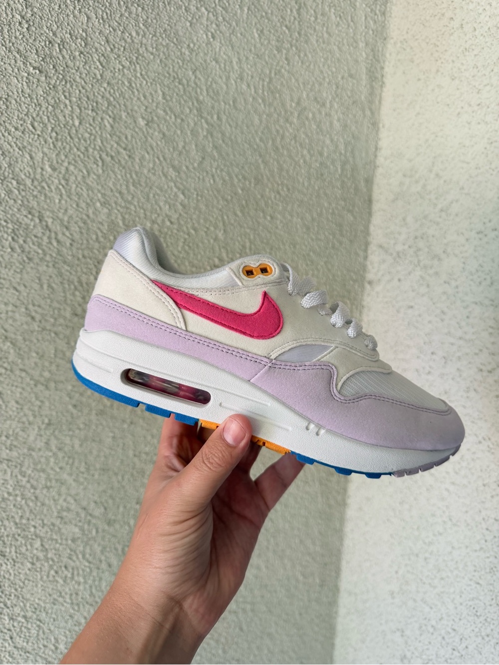 Nike Air Max 1 White Lavender with Pink Swoosh